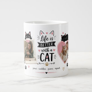 Café Grande Caneca Para Amantes de Gatos Com Fotos Personaliza