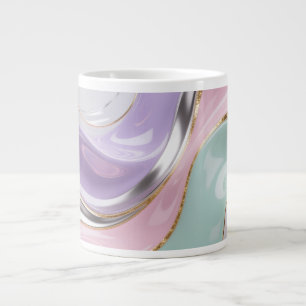 Café Grande Caneca Pastel de Arte Fluida Abstrata – Arte Paste