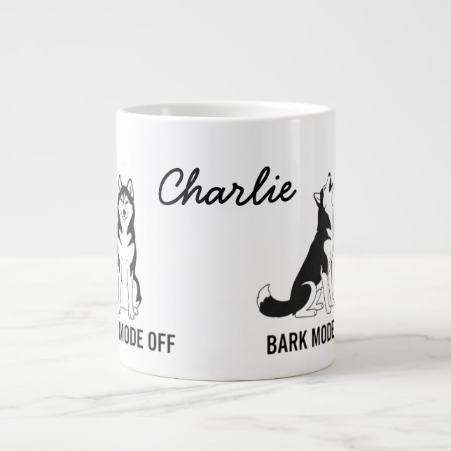 Café Grande Caneca Personalizada com Modo de Latido de Husky – (Frente)