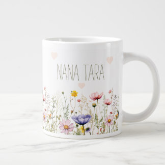 Café Grande Caneca Personalizada de Flores Silvestres para a V