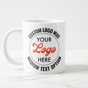 Café Grande Caneca Promocional de Texto Médio Logotipo Gigante