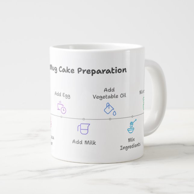 Café Grande Caneca segura micro-ondas com fácil receita de bol (Frente Esquerda)