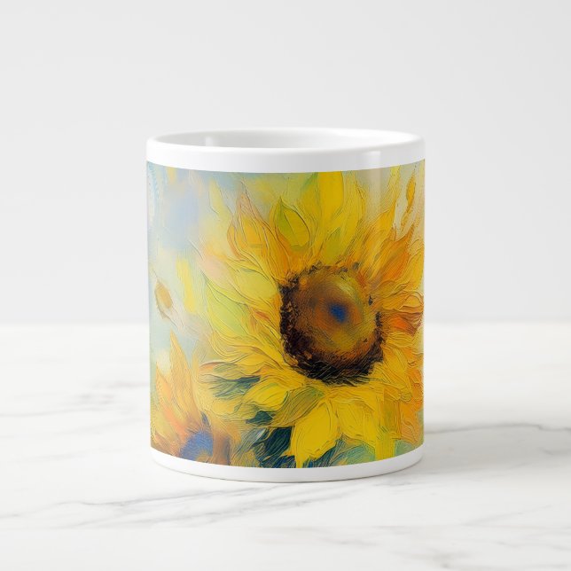 Café Grande Caneca temática de girassol (Frente)