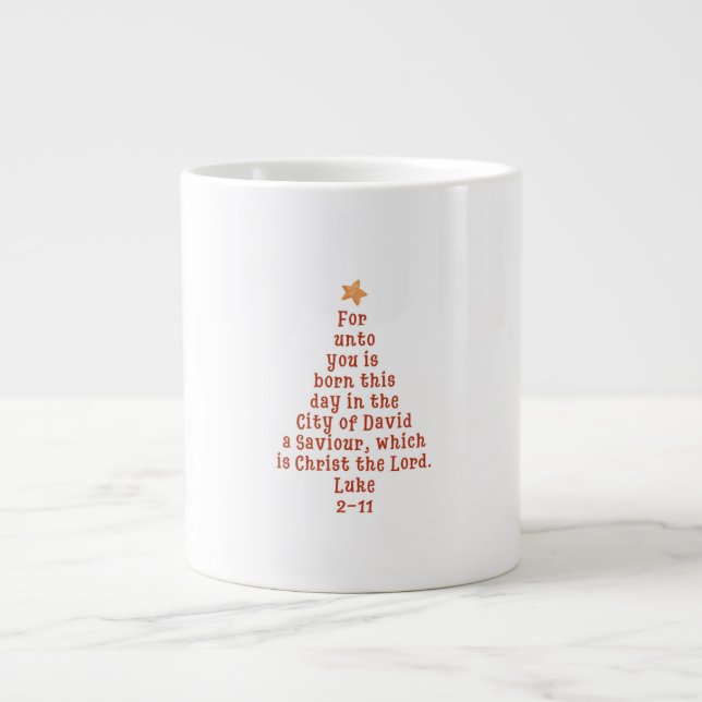 Café Grande Caneca Verso de Natal Lucas 2:11 (Frente)