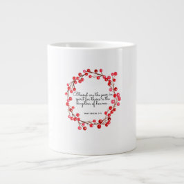 Café Grande Caneca Verso de Natal Mateus 5:3
