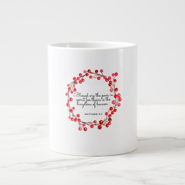 Café Grande Caneca Verso de Natal Mateus 5:3 (Frente)