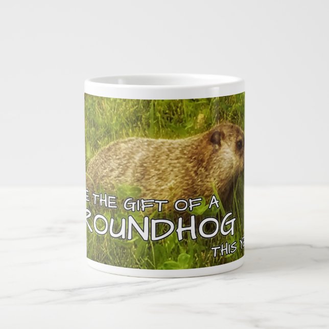 Café Grande Dar a dádiva de uma caneca de Groundhog este ano (Frente)