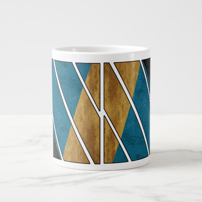 Café Grande desenho de caneca abstrato (Frente)