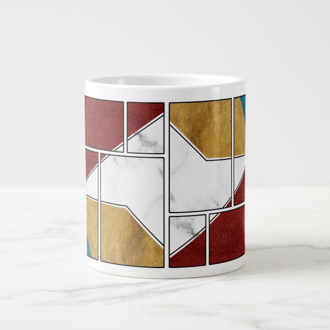 Café Grande desenho de caneca abstrato de mármore (Frente)