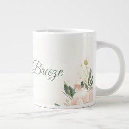 Café Grande Desenho de Caneca de Casamento Blush & Breeze – Fl