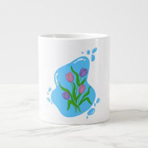 Café Grande design de flor de caneca