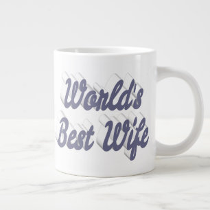 Café Grande Esposa com cinza de meia-texto, caneca gigante de