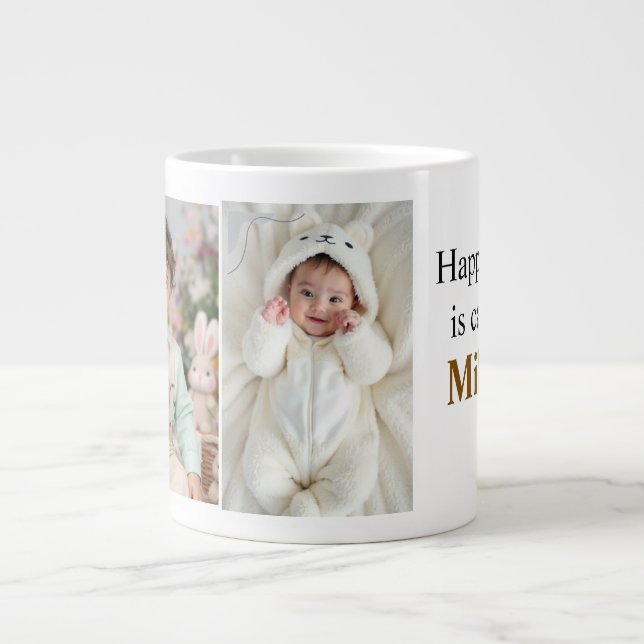 Café Grande Felicidade Personalizada É Chamada Caneca de Foto  (Frente)