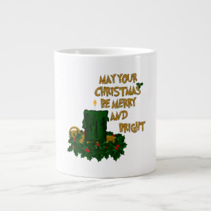 Café Grande Feliz e Bright, caneca de Natal Verde