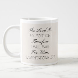 Café Grande Lamentações 3:24 Caneca de Versículo Bíblico da Es
