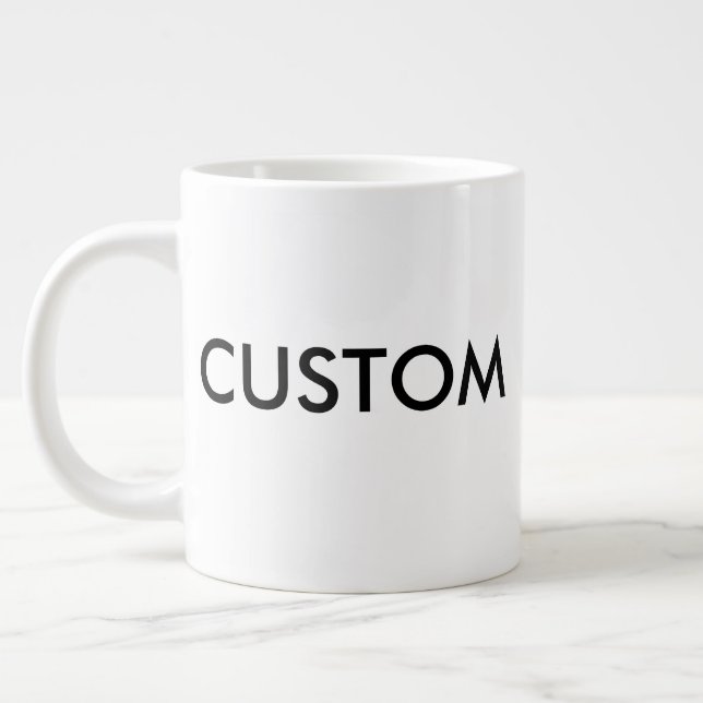 Café Grande Modelo em Branco de Caneca Gigante Personalizada,  (Esquerda)