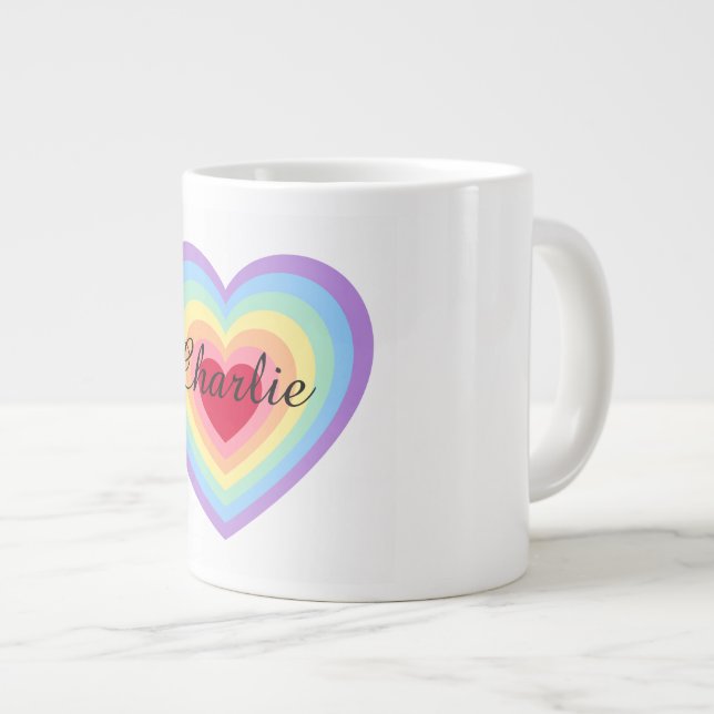 Café Grande Nome personalizado com camadas vibrantes de caneca (Frente Esquerda)