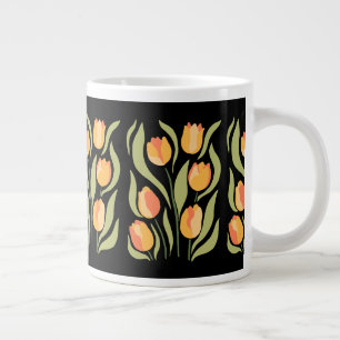 Café Grande Padrão de Tulipas de primavera na caneca gigante p
