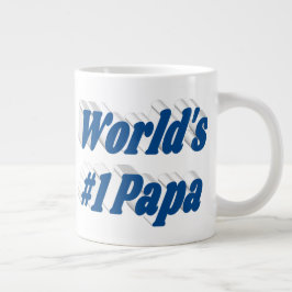 Café Grande Papá com meio-texto azul-marinho caneca gigante de