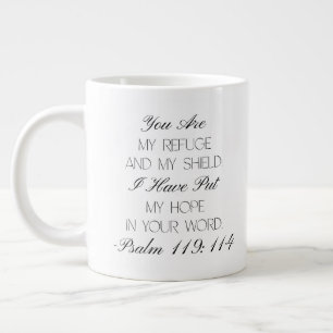 Café Grande Salmos 119:114 Esperança Caneca de Versículo Bíbli