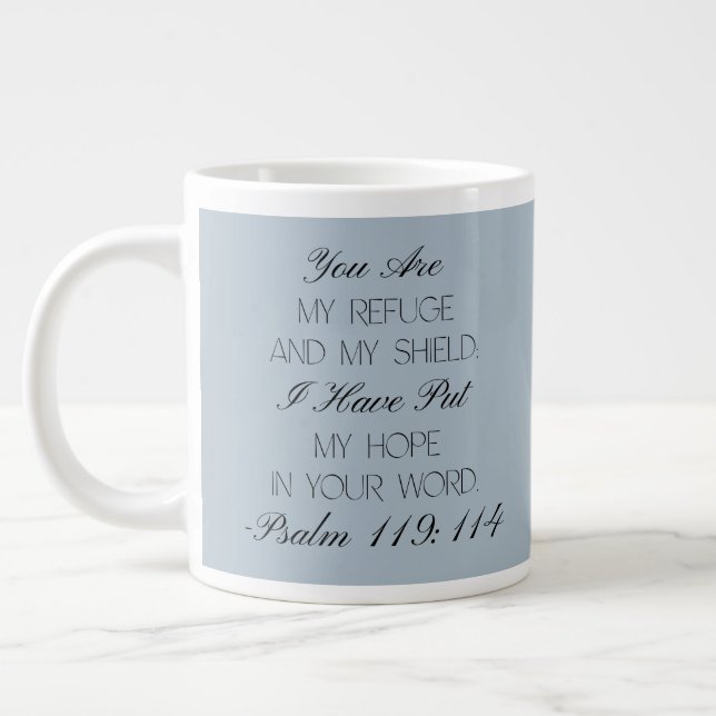 Café Grande Salmos 119:114 Esperança Caneca de Versículo da Bí (Esquerda)