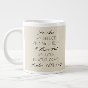 Café Grande Salmos 119:114 Esperança Caneca de Versículo da Bí