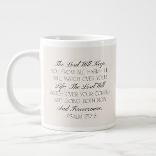 Café Grande Salmos 121:7-8 Caneca de Versículo Bíblico da Espe