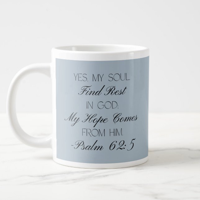 Café Grande Salmos 62:5 Caneca de Versículo Bíblico da Esperan (Esquerda)