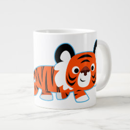Café Grande Tigre de cartoon bonito na caneca jumbo