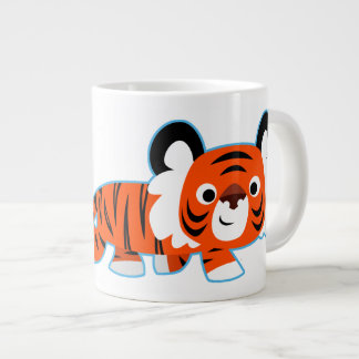 Café Grande Tigre de cartoon bonito na caneca jumbo