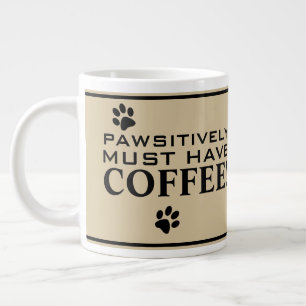 Café Grande Tipografia de Pata de Cachorro Caneca Especial par