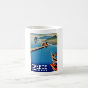 Café Grécia Vintage Isle of Corfu Caneca de viagem