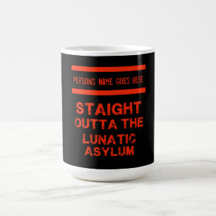 Café Hetero fora do asilo lunático grande caneca de caf