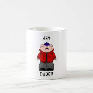 Café "Hey caneca do menino do Hoodie do porco de