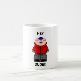 Café "Hey caneca do menino do Hoodie do porco de