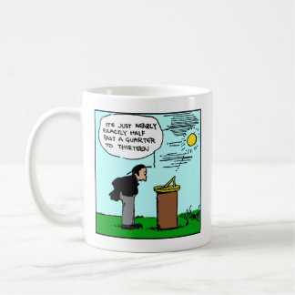 Café Homem que lê uma caneca do Sundial (arte de Rube