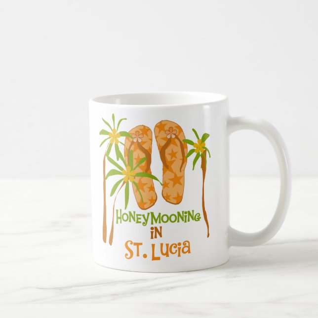 Café Honeymooning na caneca de St Lucia (Direita)
