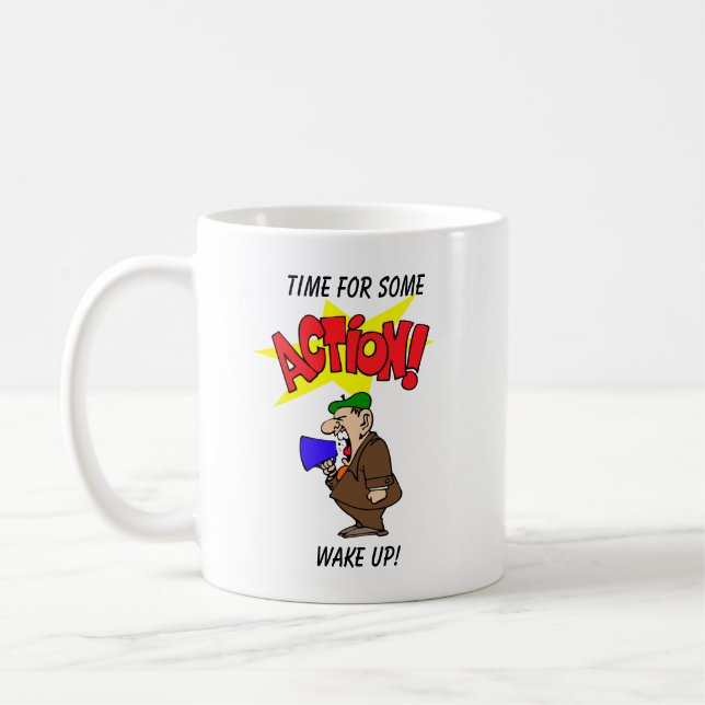 Café Hora de um ACORDAR! Caneca (Esquerda)