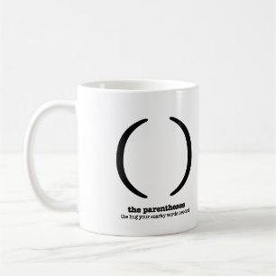 Café Humor da pontuação dos parênteses da caneca de