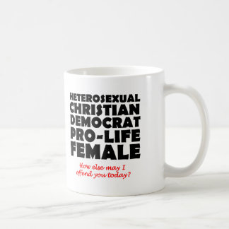 Café Humor de Caneca Democrata Feminina Cristã Ofensiva