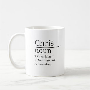 Café Ideias de presentes de caneca com definição de nom