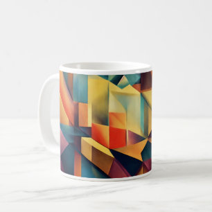 Café Ilusões Mágicas: Design de Caneca de Arte Cubista