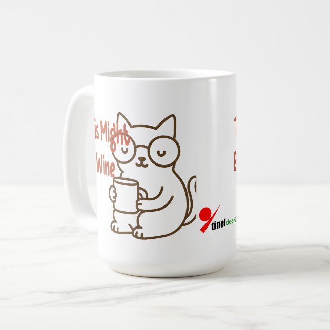 Café Isso Pode Ser Vinho – Caneca de Gato Edição (Frente Esquerda)