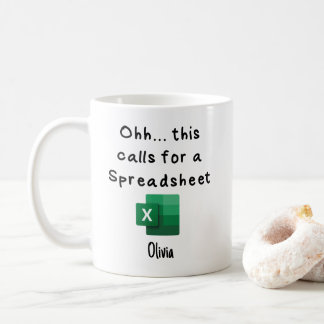 Café Isso uma folha de cálculo, uma caneca de prep