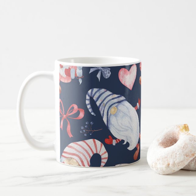 Café Jardim Genome, para Amantes de Gnome, Caneca de Ca (Com Donut)