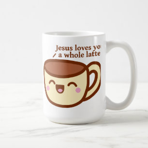 Café Jesus ama-o uma caneca inteira de Latte