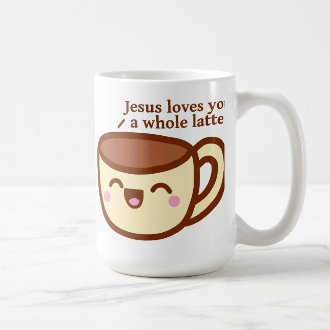 Café Jesus ama-o uma caneca inteira de Latte (Direita)