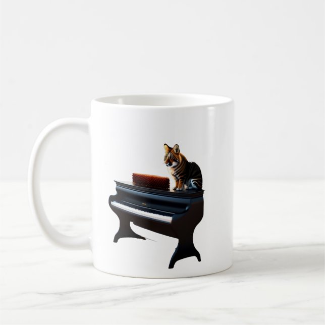 Café lago tocando caneca de piano (Esquerda)