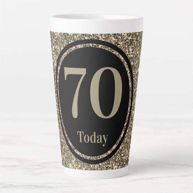 Café Latte 70 de presente de caneca de aniversário especial n (Frente)