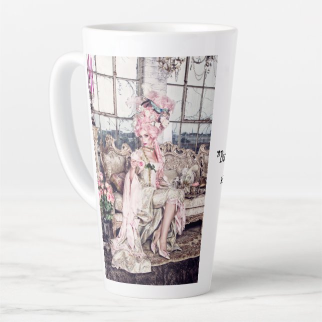 Café Latte Ajustado de caneca rosa para rainha (Ângulo esquerdo)